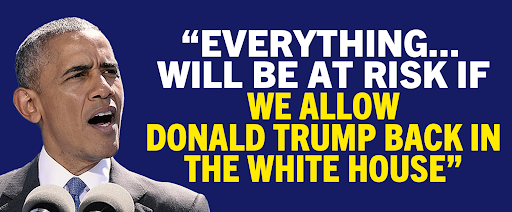 Barack Obama: &quo;Everything... will be at risk if we allow Donald Trump back in the White House"