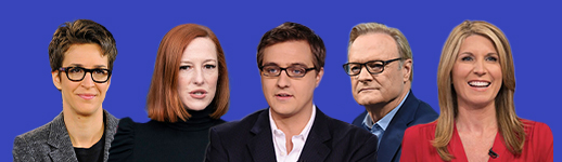 Rachel Maddow, Jen Psaki, Chris Hayes, Lawrence O'Donnell, Nicolle Walla