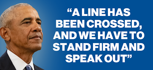 Barack Obama: "A line has been crossed, and we have to stand firm and speak out"